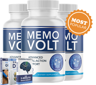 MemoVolt 3 bottle daily cognitive wellness bundle for memory focus mental clarity healthy cognitive function and consistent everyday mental wellbeing